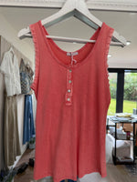 Load image into Gallery viewer, Frill Button Rib Vest - 7 Colours - New Season
