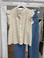 Load image into Gallery viewer, Amalie Embroidered Lace S/Slv Blouse - New Season
