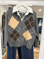 Load image into Gallery viewer, Argyle Shirt Jumper - AW26
