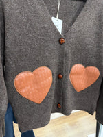 Load image into Gallery viewer, Herringbone Heart Cardigan - New Brand - AW26
