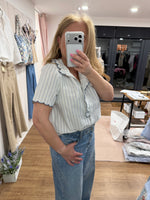 Load image into Gallery viewer, Stripe Scallop Blouse - New Season
