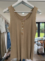 Load image into Gallery viewer, Frill Button Rib Vest - 7 Colours - New Season

