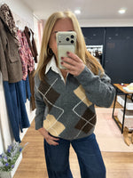Load image into Gallery viewer, Argyle Shirt Jumper - AW26
