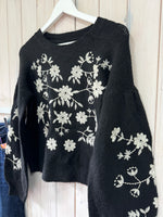 Load image into Gallery viewer, Loire Embroidered Puff Sleeved Sweater - 2 Colours
