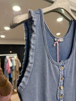 Load image into Gallery viewer, Frill Button Rib Vest - 7 Colours - New Season
