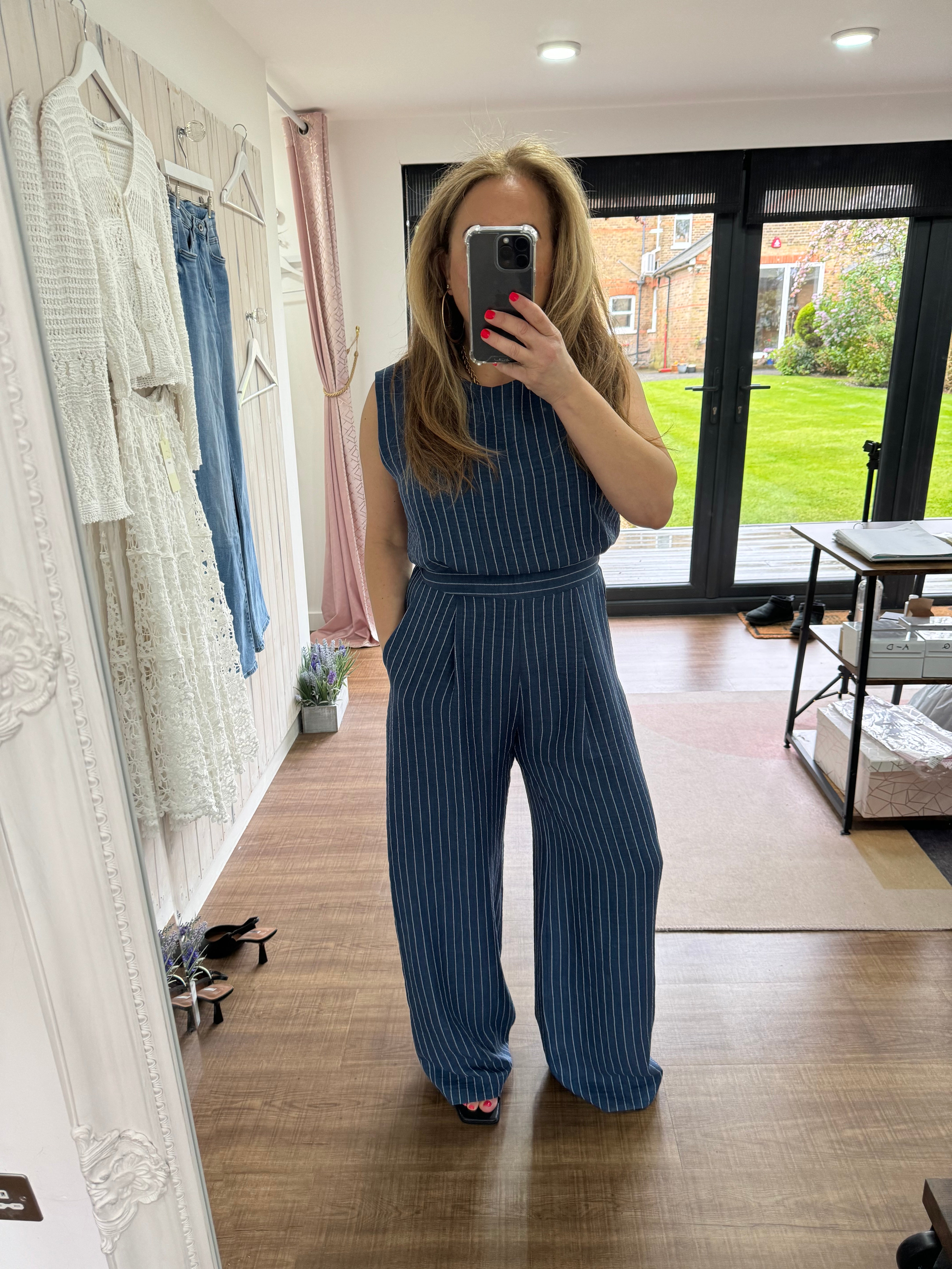 Raye Stripe Jumpsuit - New Season Scarlet Roos