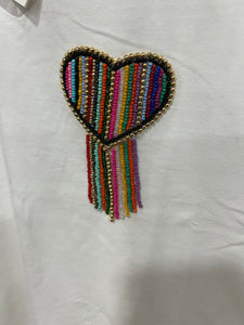 Beaded Heart T - 4 Colours - New collection