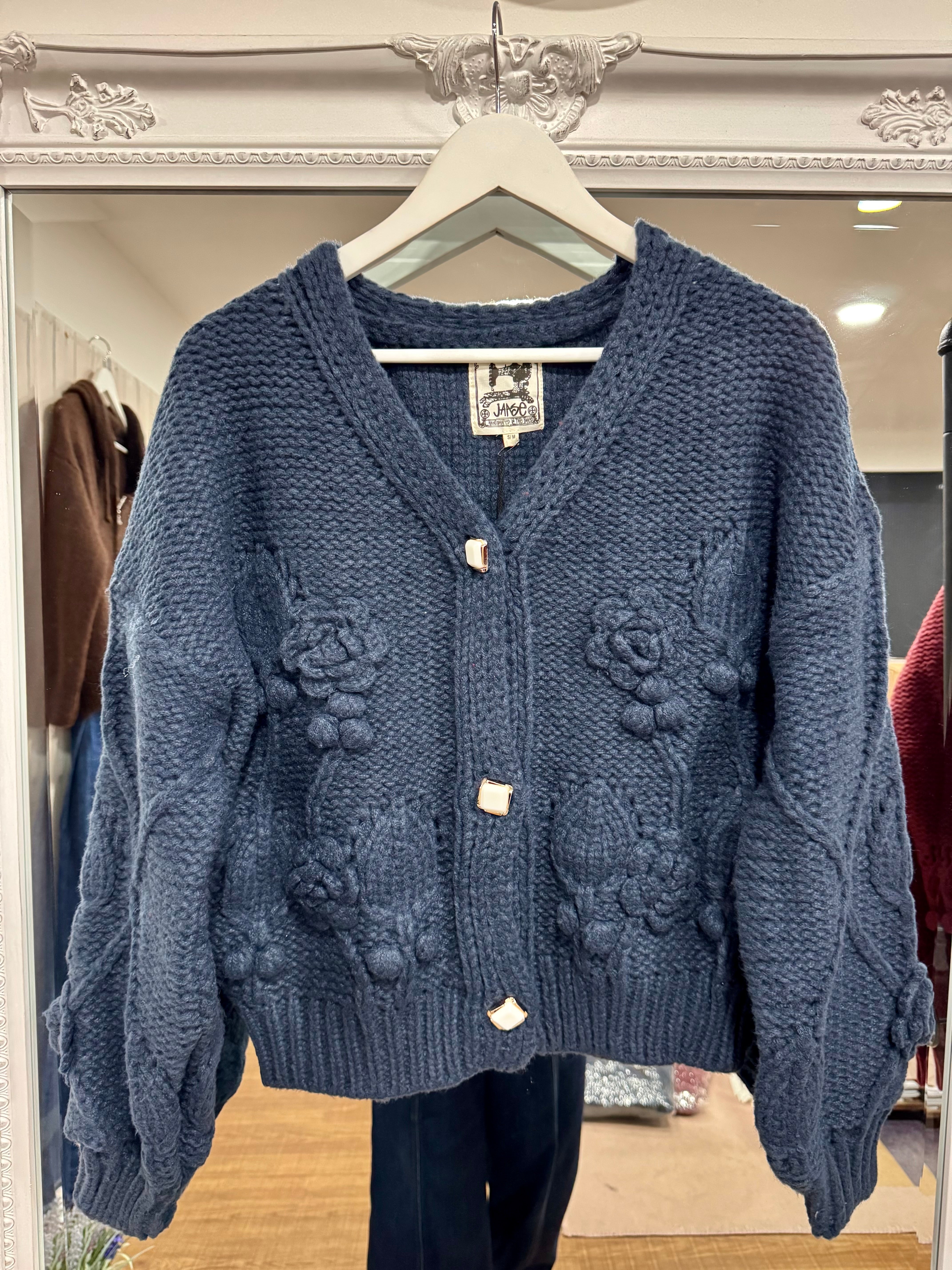 Berry and Navy Cozy Caridgan - Jaase - New Season