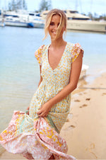 Load image into Gallery viewer, Maisha Print Carmen Maxi Dress - Jaase
