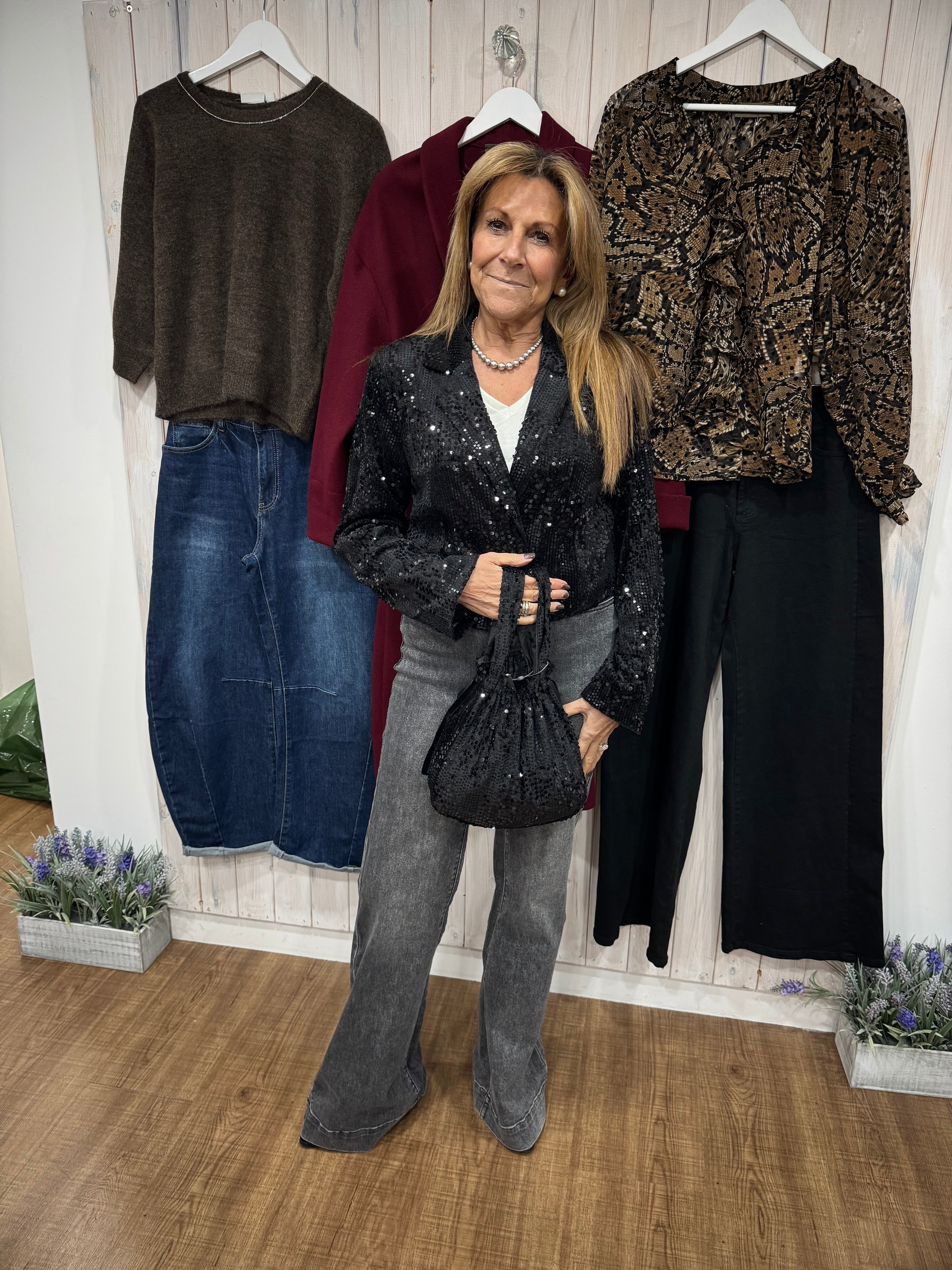 Kanicole Sequin Crop Blazer - New Party Season - Kaffe