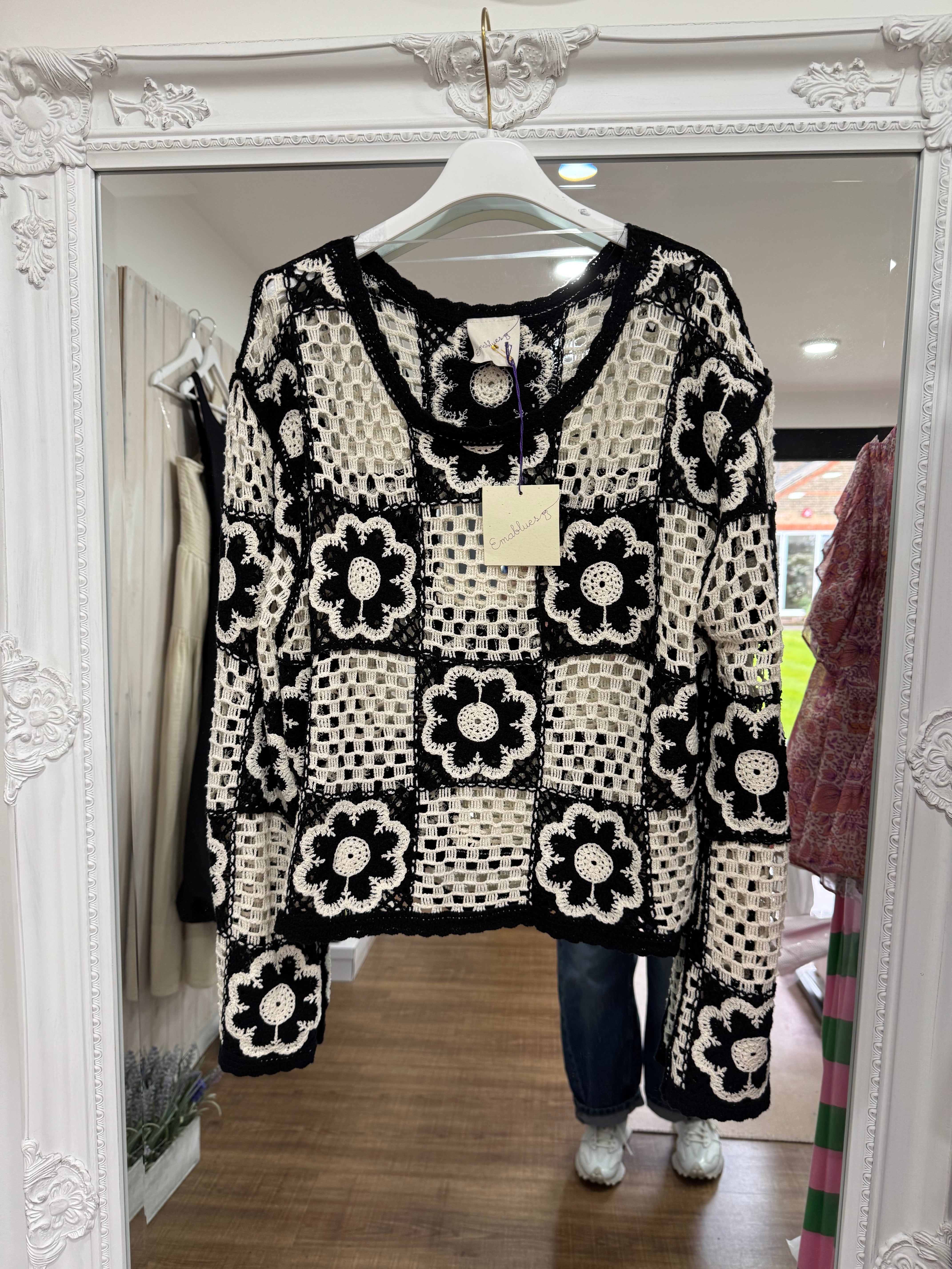 Jules Crochet Jumper - New Season - Ema Blues