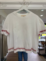 Load image into Gallery viewer, Sweet Heart Cut Out Embroidered T-shirt - Studio Parisien
