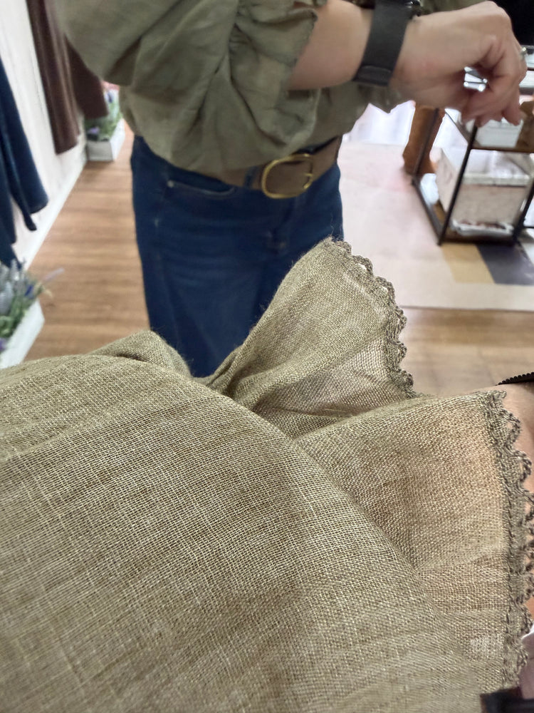 Khaki Ruffle Blouse - AW26