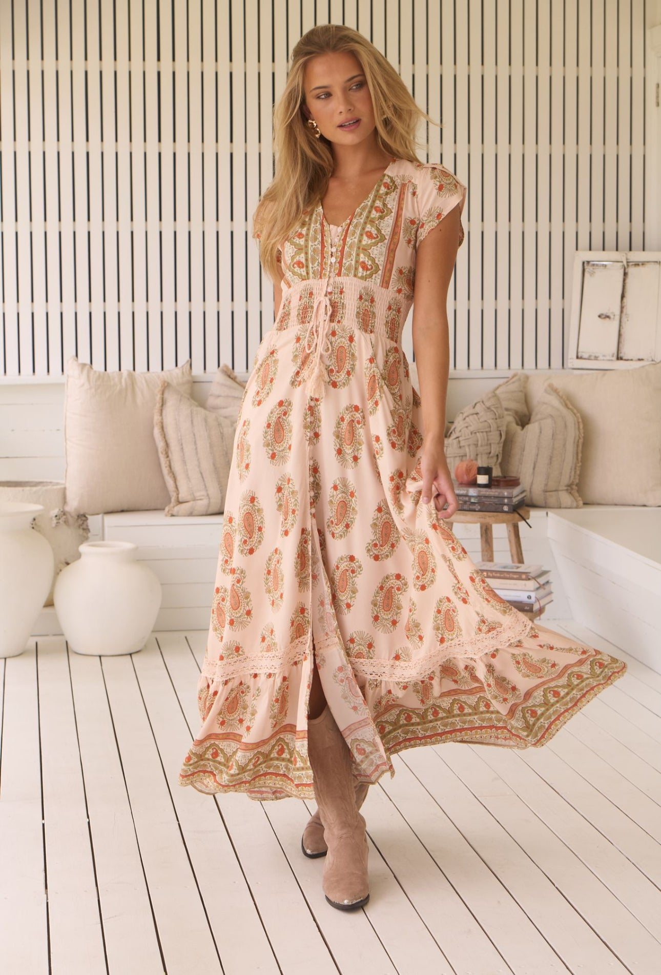 Palomas Print Romi Maxi Dress - High Summer - Jaase