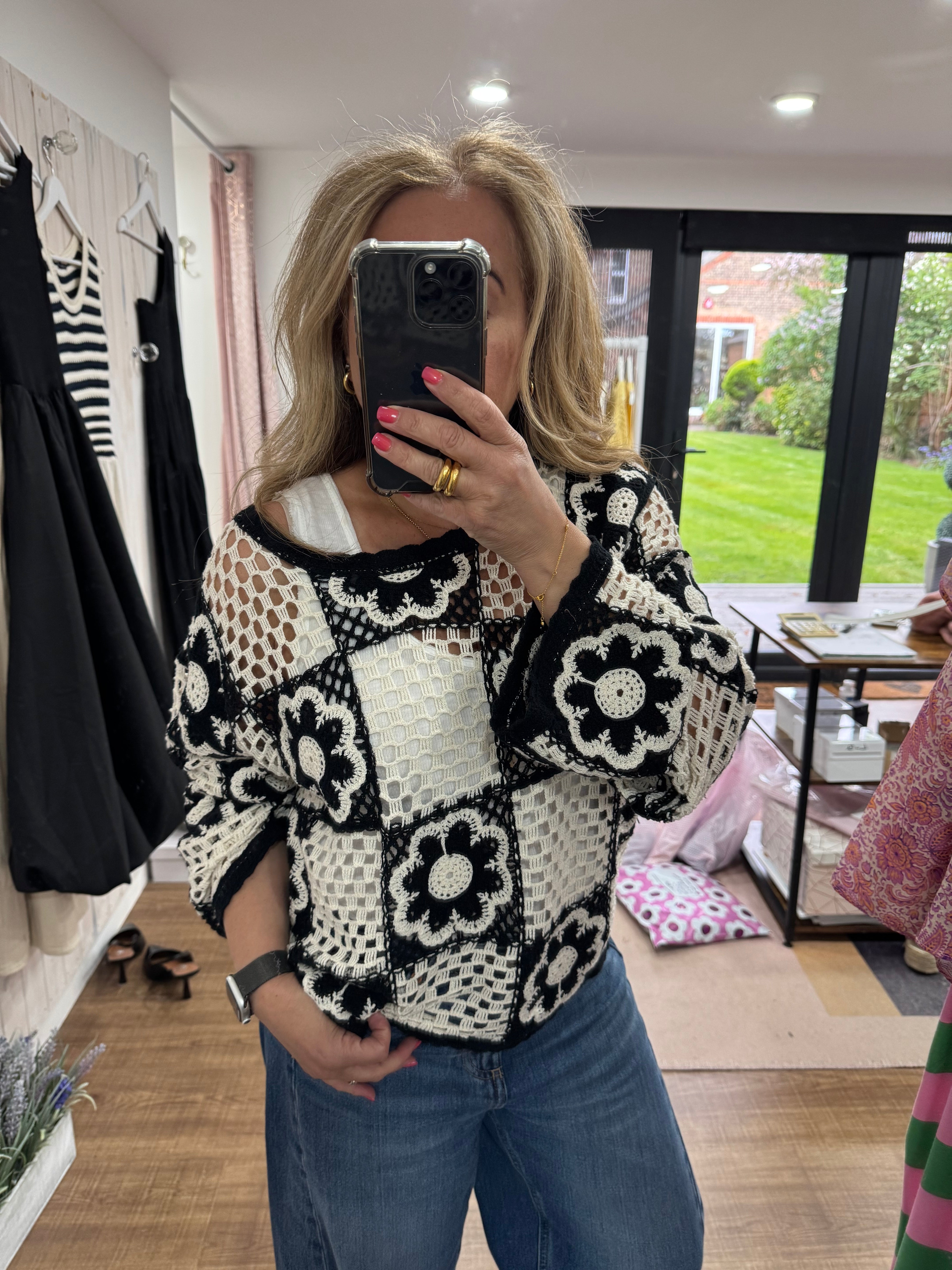 Jules Crochet Jumper - New Season - Ema Blues
