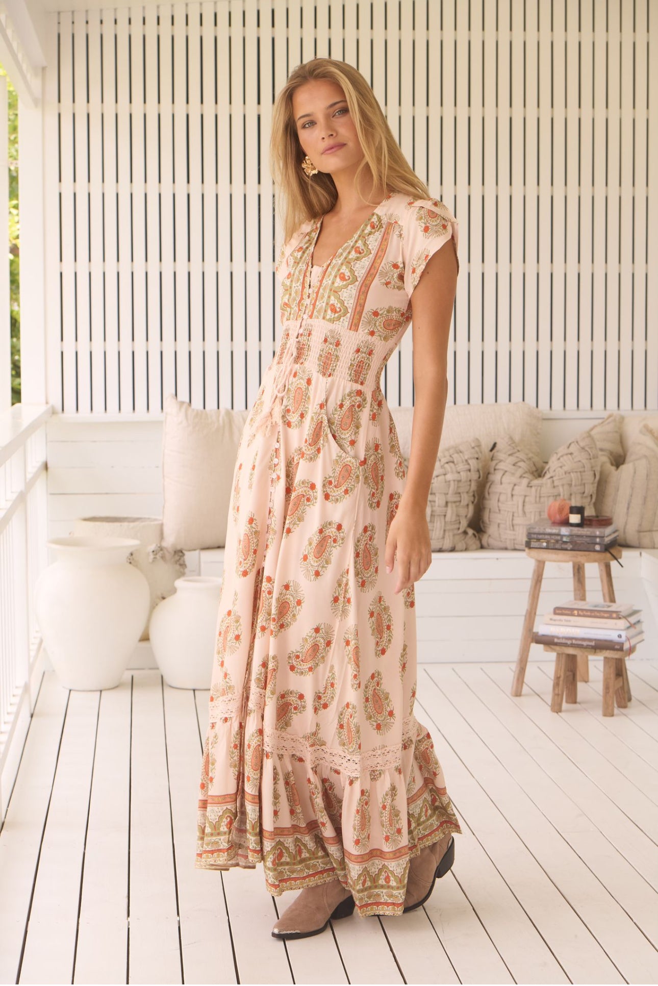 Palomas Print Romi Maxi Dress - High Summer - Jaase