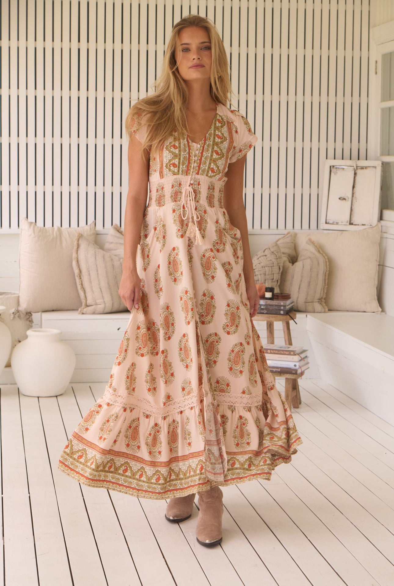 Palomas Print Romi Maxi Dress - High Summer - Jaase