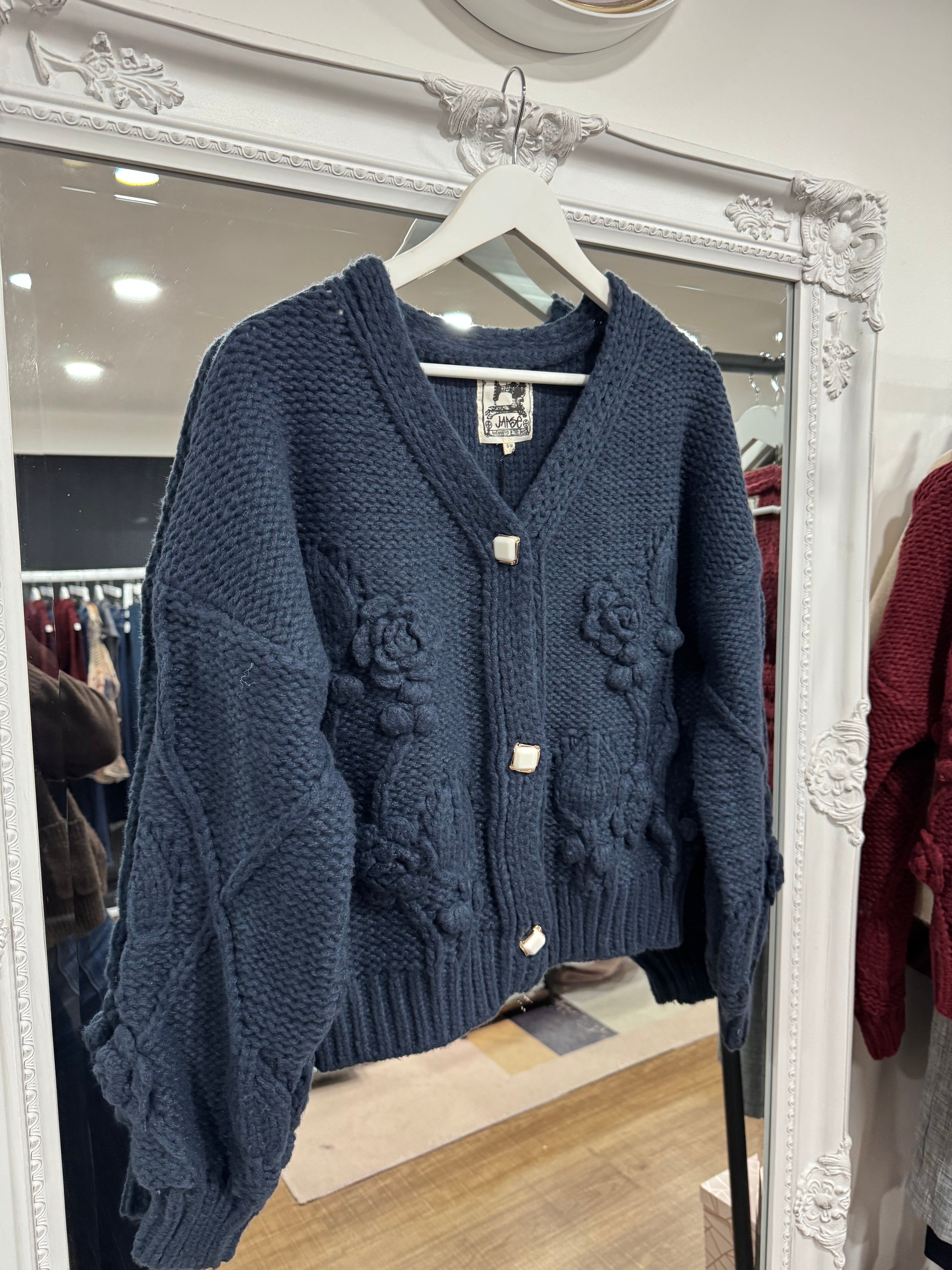 Berry and Navy Cozy Caridgan - Jaase - New Season