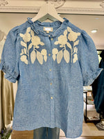 Load image into Gallery viewer, Dara Chain Embroidered Blouse - New Season
