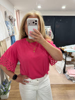 Load image into Gallery viewer, Crochet Cuff Tshirt - 5 Colours - New Season
