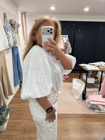 Load image into Gallery viewer, Broderie Puff Shoulder Reversible Blouse - New Season
