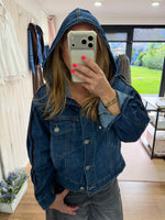Load image into Gallery viewer, Jean Hooded Denim Jacket - AW26 Season
