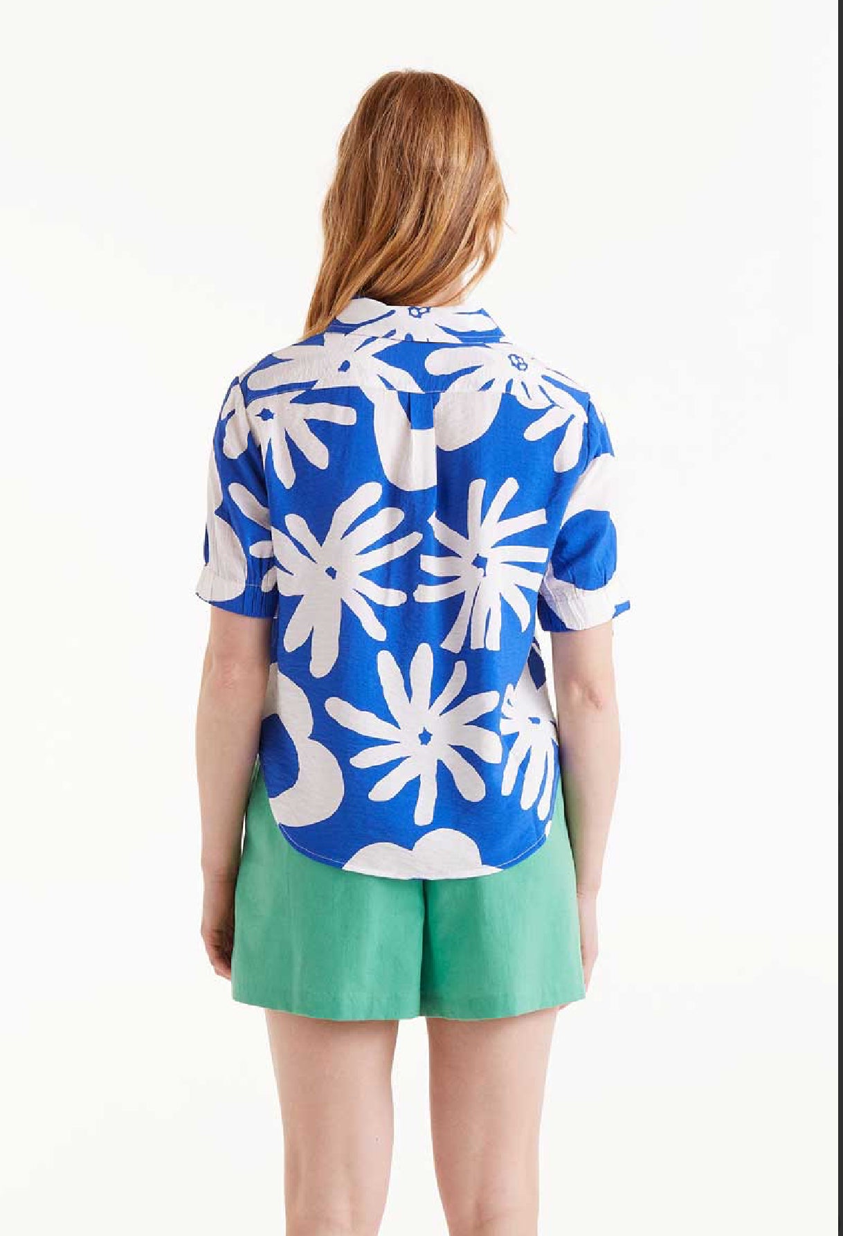 Blue and White Flower Shirt - New Season - Compania