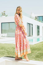 Load image into Gallery viewer, Pink Charm Print Tessa Maxi Dress - Jaase Australia - New Collection
