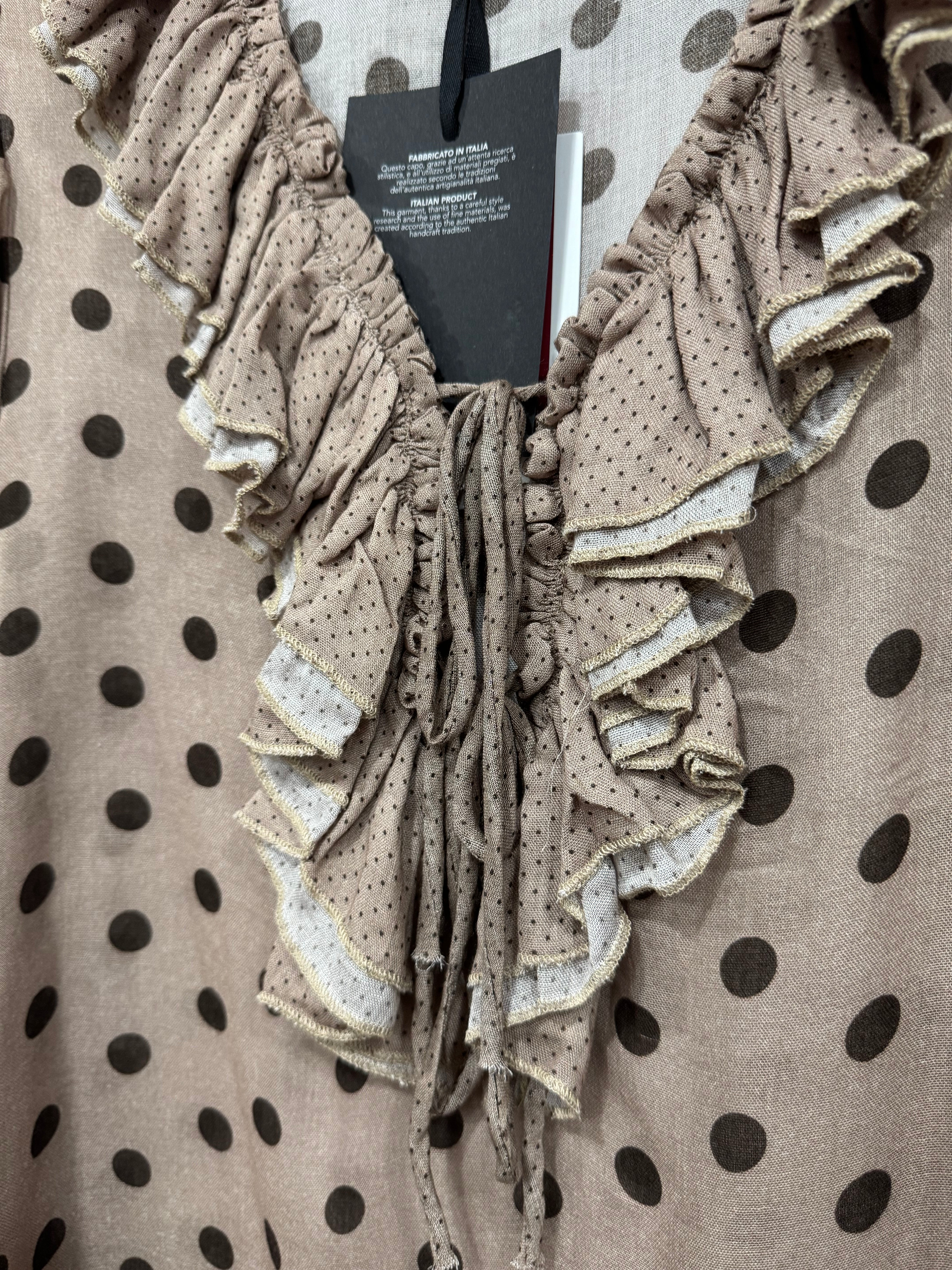 Polka Dot Wool Rich Blouse - New Season