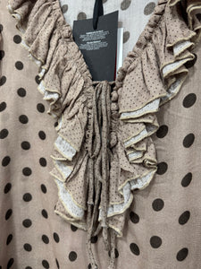 Polka Dot Wool Rich Blouse - New Season