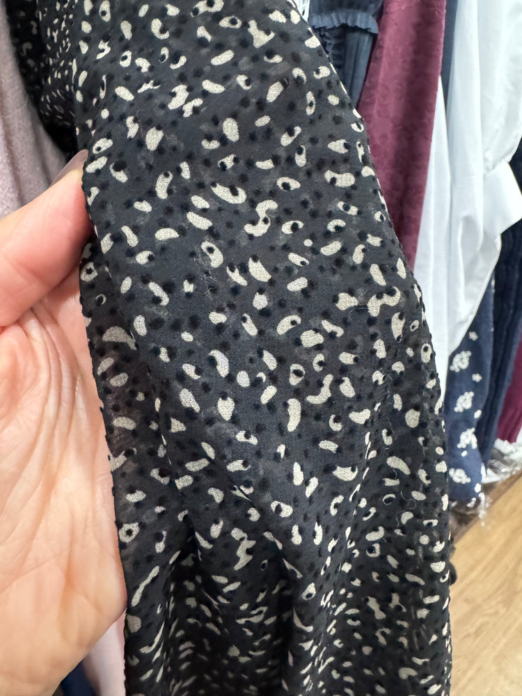 Lisa Ruffle Velvet Print Blouse - Scarlet Roos