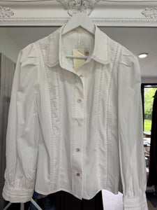 Clemence Puff Shoulder Poplin Blouse - New Season