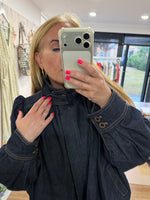 Load image into Gallery viewer, Eden Funnel Neck Denim Jacket - New Season AW26
