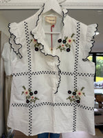 Load image into Gallery viewer, Lindy Embroidered Short Sleeved Blouse - Mamouchka
