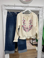 Load image into Gallery viewer, Elise Emb Flower Jumper - New Season
