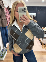 Load image into Gallery viewer, Argyle Shirt Jumper - AW26
