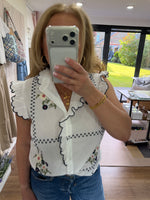 Load image into Gallery viewer, Lindy Embroidered Short Sleeved Blouse - Mamouchka
