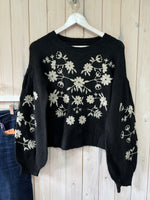 Load image into Gallery viewer, Loire Embroidered Puff Sleeved Sweater - 2 Colours
