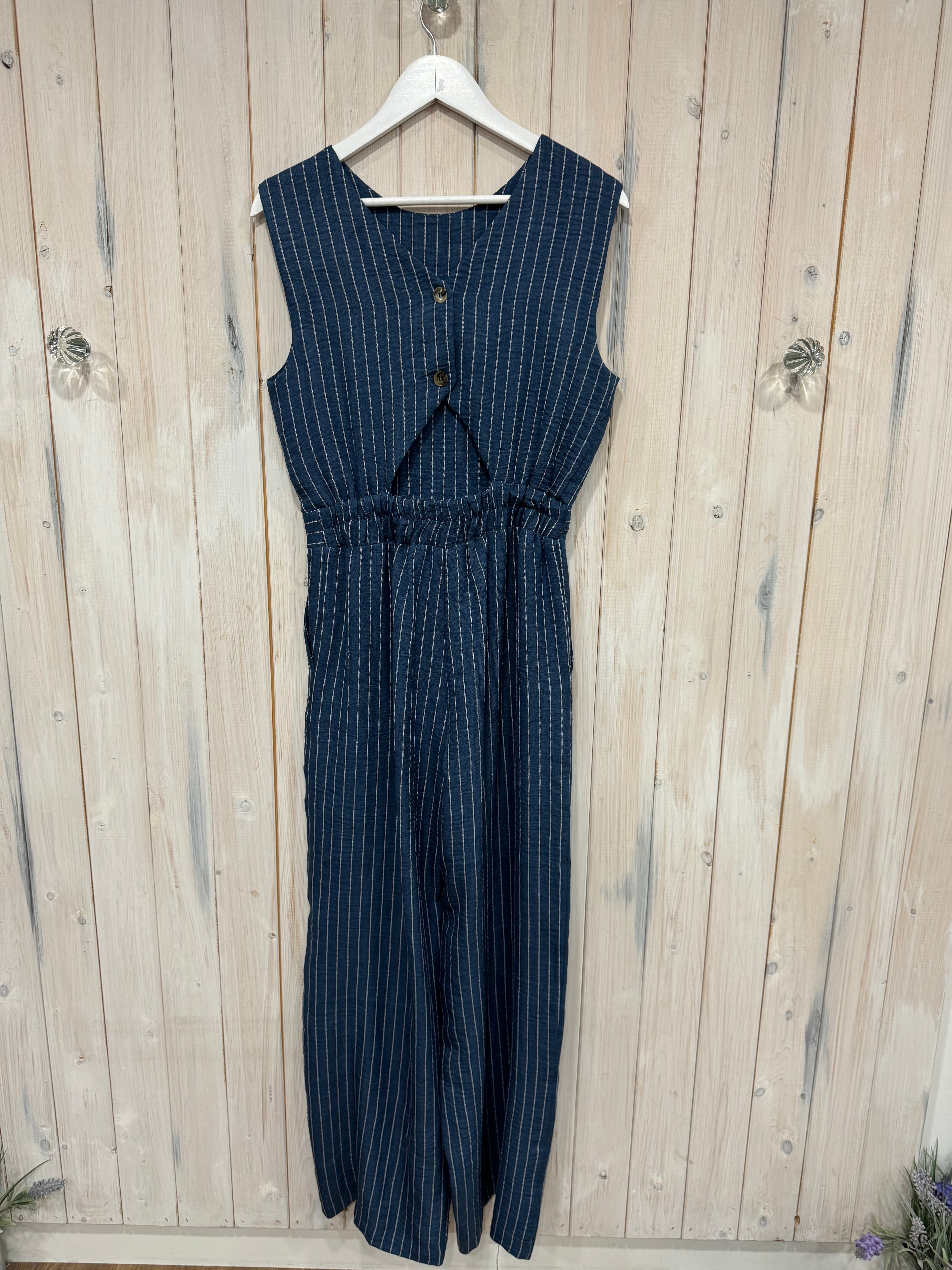 Raye Stripe Jumpsuit - New Season Scarlet Roos