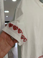 Load image into Gallery viewer, Sweet Heart Cut Out Embroidered T-shirt - Studio Parisien

