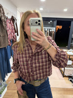 Load image into Gallery viewer, Check Roses Ruffle Blouse - AW26
