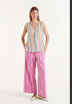 Load image into Gallery viewer, Ruffle Trim Stripe Blouse - New Season - Compania
