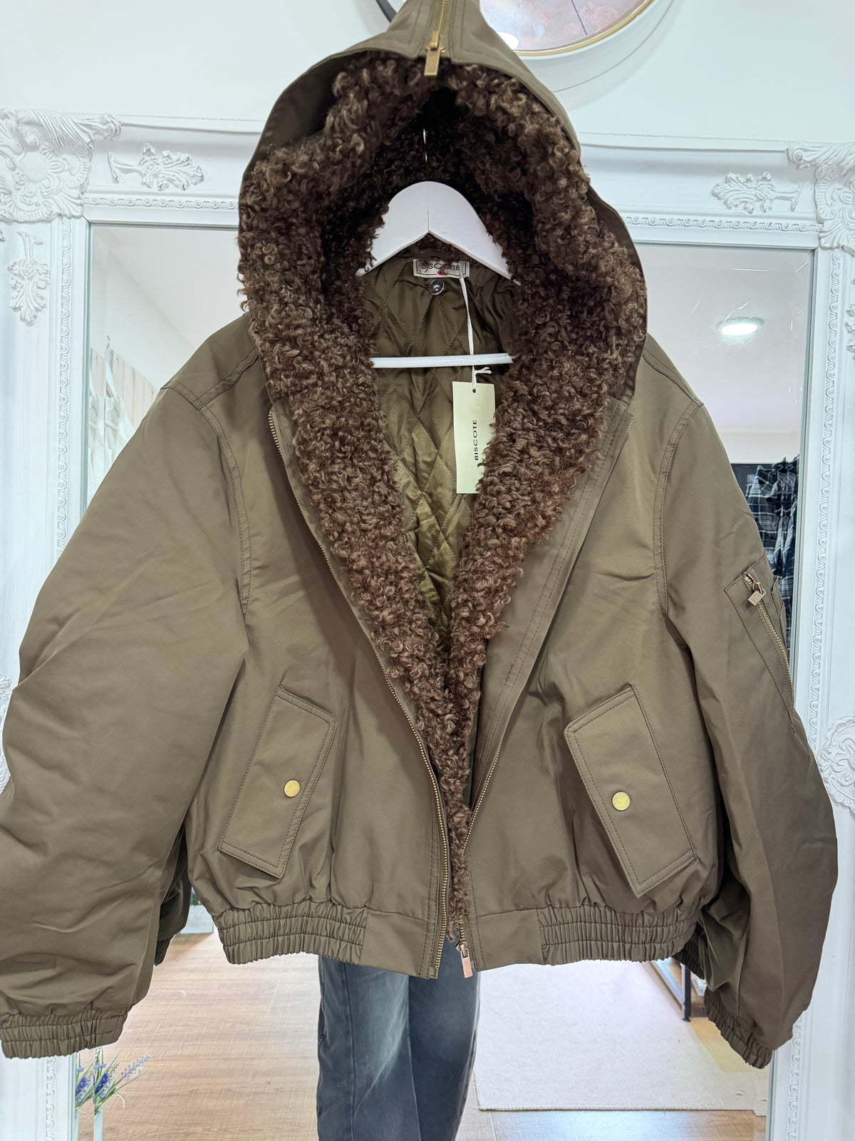 Hooded Bomber - Black & Chocolate - Detachable Hood - AW26