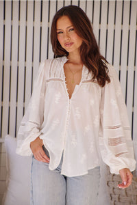 Embroidered White Clara Blouse - New Season - Jaase