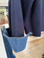 Load image into Gallery viewer, Knitted Denim Trim Polo - 2 Colours - Elan - AW26
