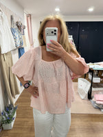 Load image into Gallery viewer, Pink Broderie Blouse - New Season

