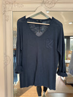 Load image into Gallery viewer, Broderie Pocket Long Sleeve Summer T - New Season
