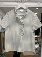 Load image into Gallery viewer, Stripe Scallop Blouse - New Season
