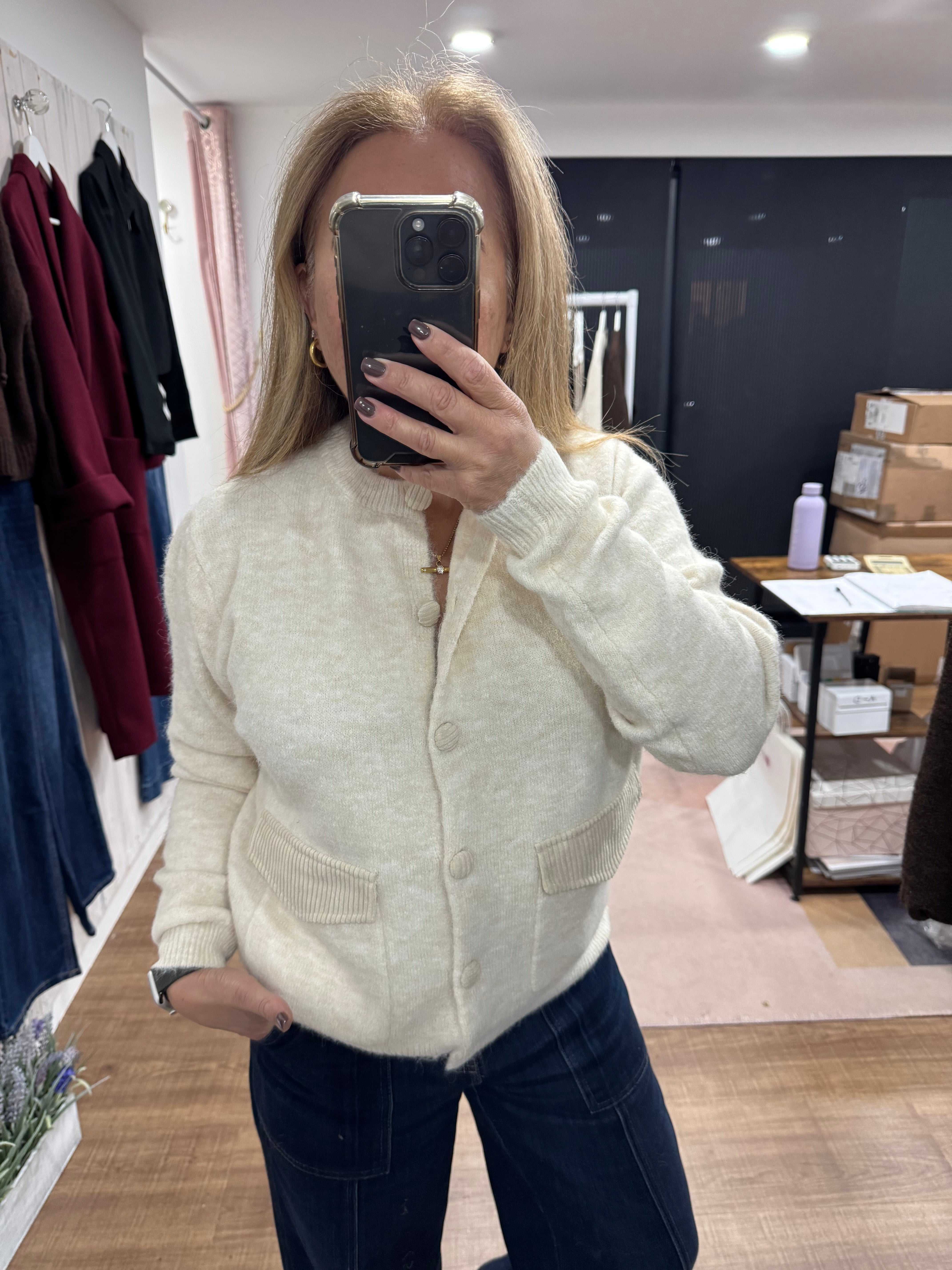 Cord Trim Cardigan - 2 Colours - New Season