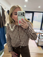 Load image into Gallery viewer, Ric Rac Brown Collar Blouse - New Season - AW26
